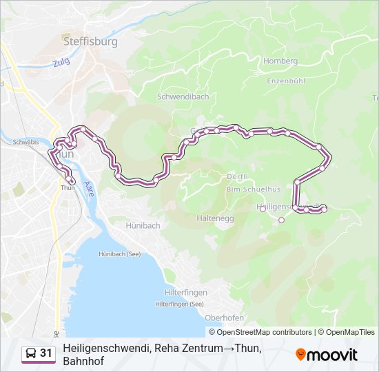 31 Bus Line Map
