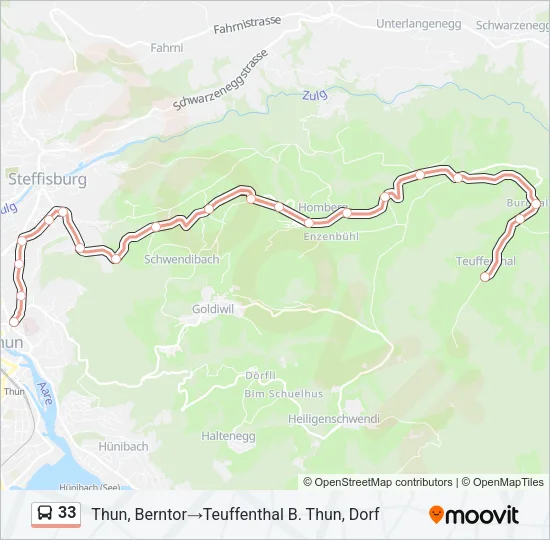 33 Bus Line Map