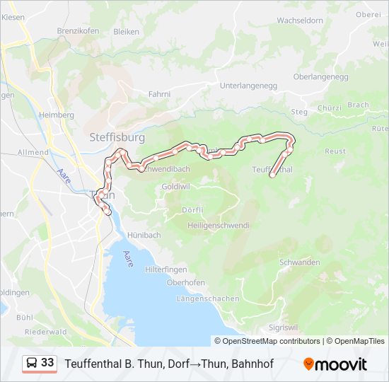 33 Bus Line Map