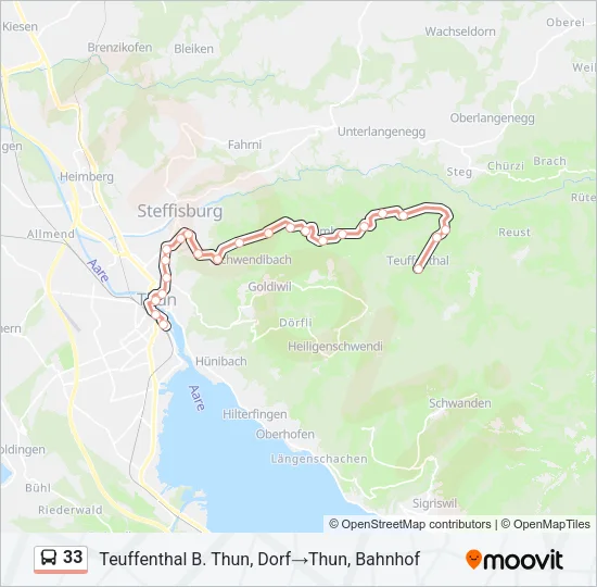 33 Bus Line Map