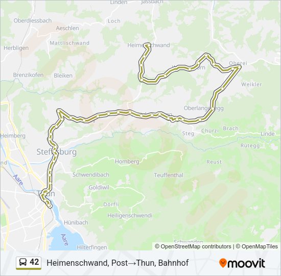42 Bus Line Map