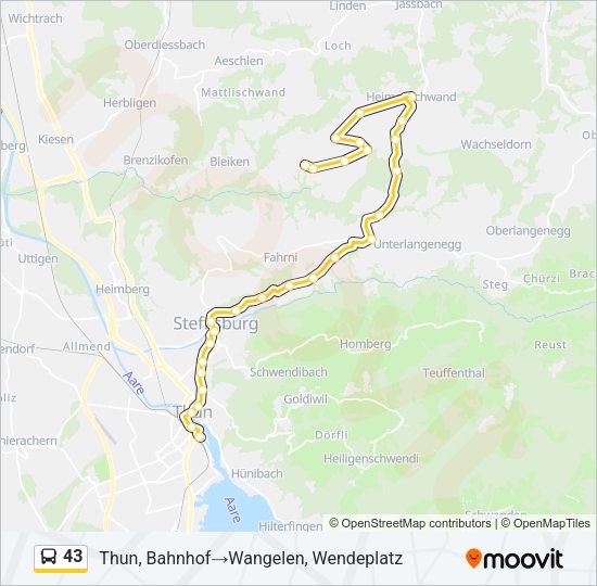 43 Bus Line Map