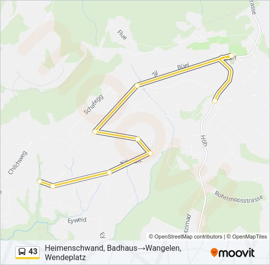43 Bus Line Map