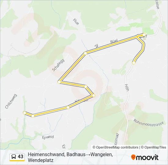 43 Bus Line Map