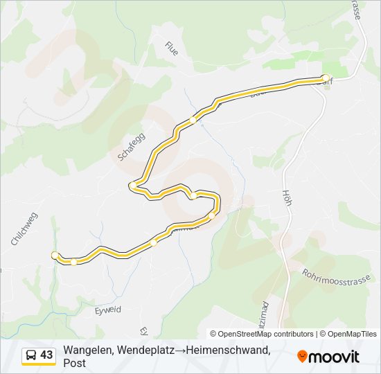 43 Bus Line Map