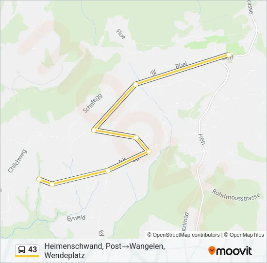 43 Bus Line Map