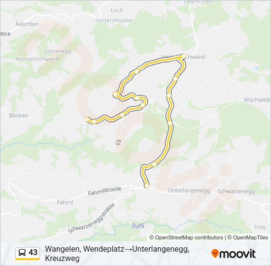 43 Bus Line Map