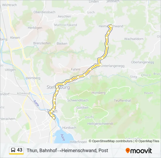 43 Bus Line Map