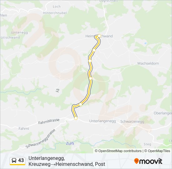 43 Bus Line Map