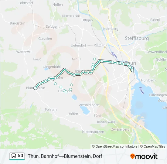 50 Bus Line Map