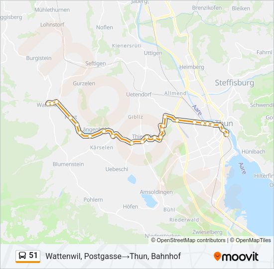 51 Bus Line Map