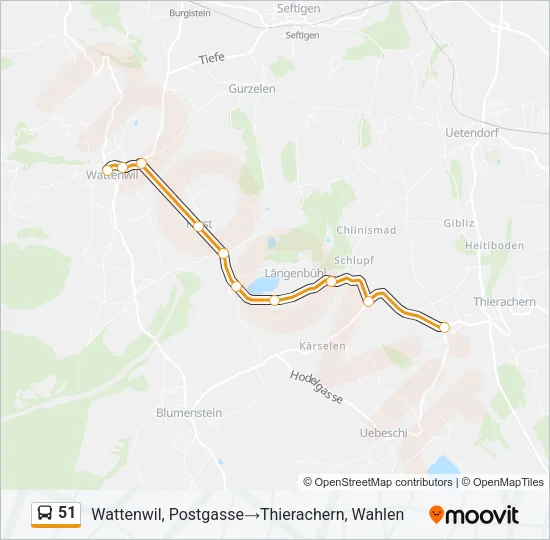 51 Bus Line Map