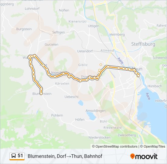 51 Bus Line Map