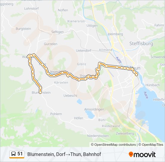 51 Bus Line Map