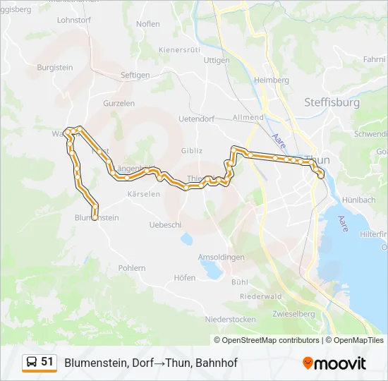 51 Bus Line Map