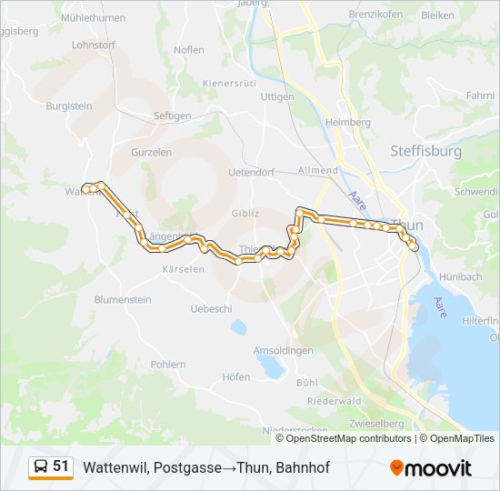 51 Bus Line Map