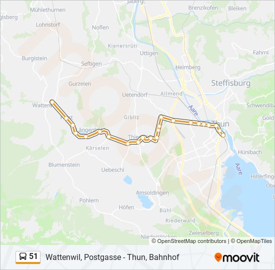 51 bus Line Map