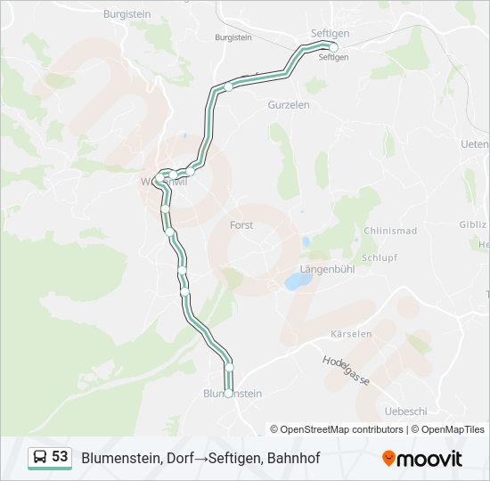 53 Bus Line Map