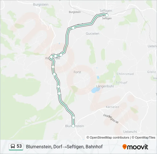 53 Bus Line Map