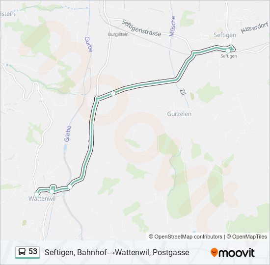 53 bus Line Map