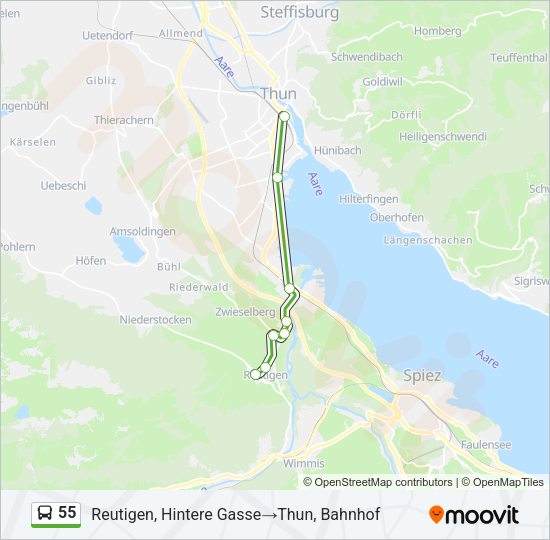 55 Bus Line Map