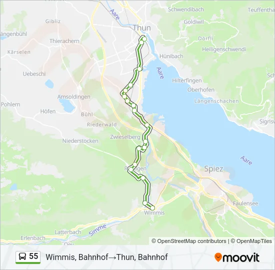 55 Bus Line Map