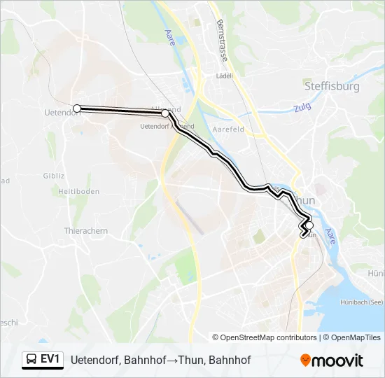 EV1 Bus Line Map