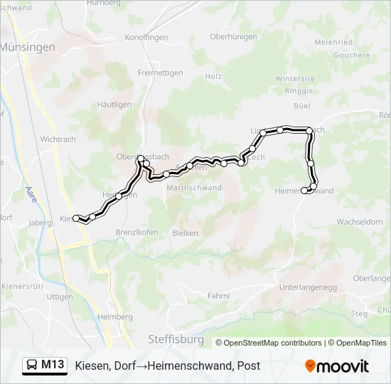 M13 Bus Line Map