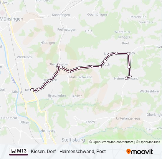 M13 bus Line Map