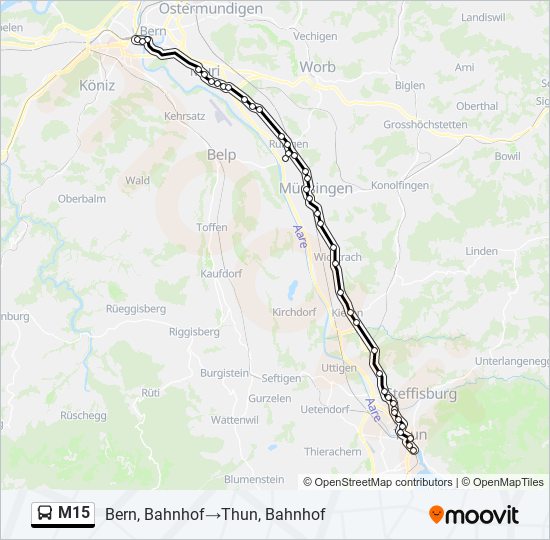 M15 bus Line Map