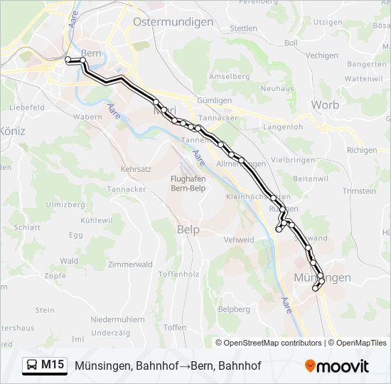 M15 bus Line Map