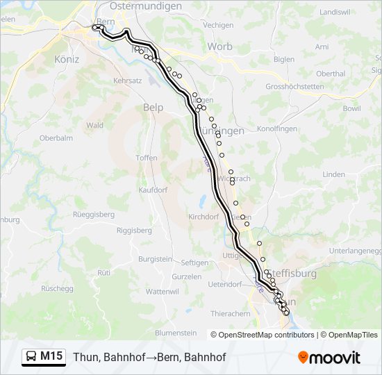 M15 bus Line Map