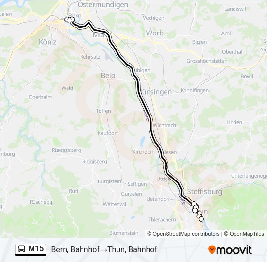 M15 Bus Line Map