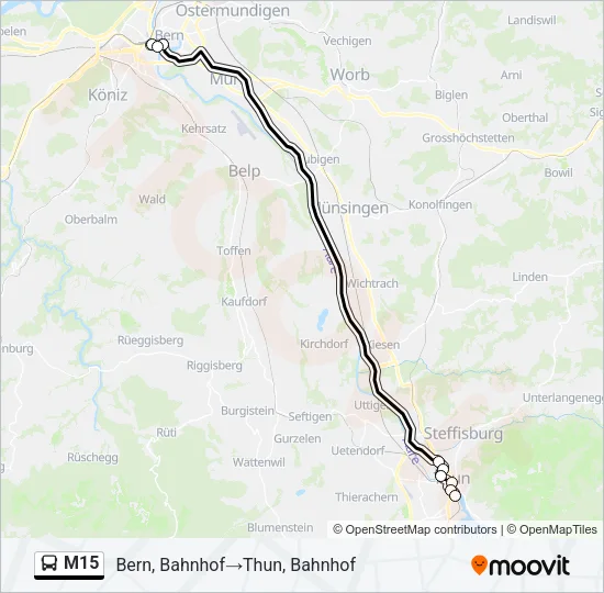 M15 Bus Line Map