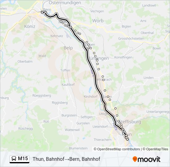 M15 Bus Line Map