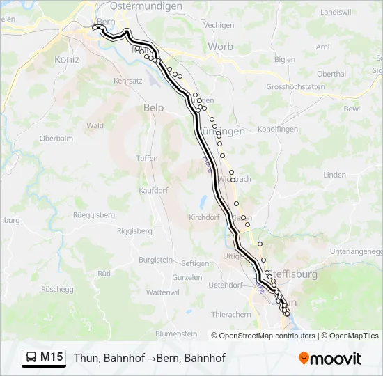 M15 Bus Line Map
