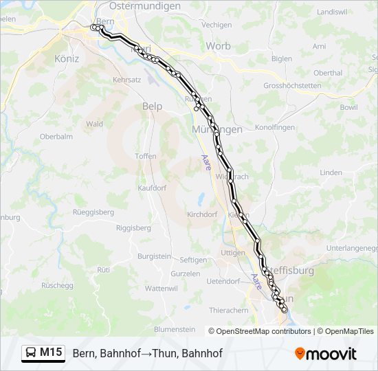 M15 Bus Line Map
