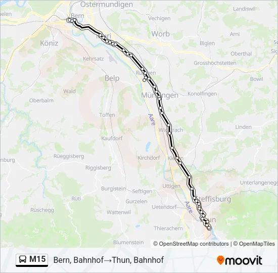 M15 Bus Line Map