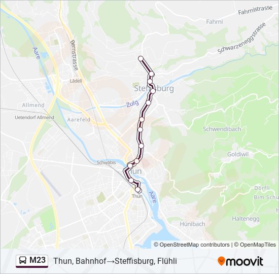 M23 Bus Line Map