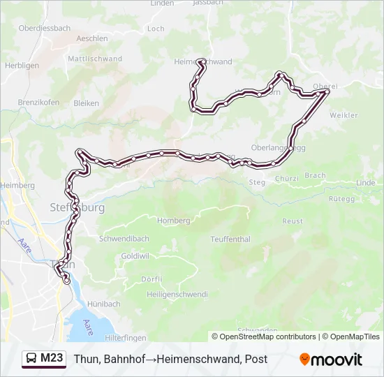 M23 Bus Line Map