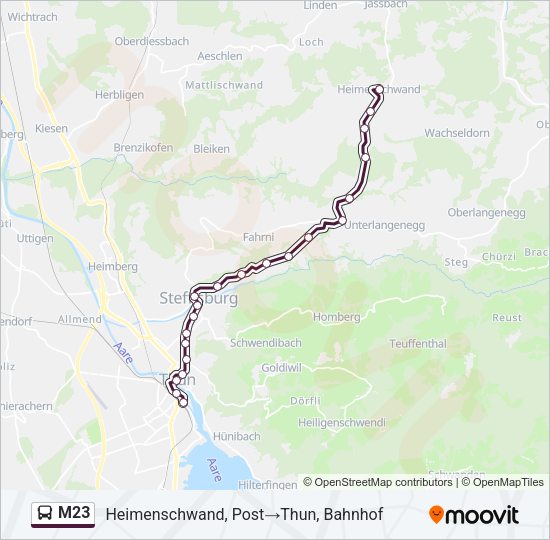 M23 Bus Line Map