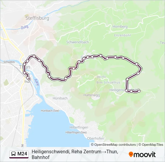 M24 Bus Line Map