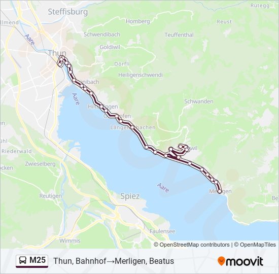 M25 bus Line Map