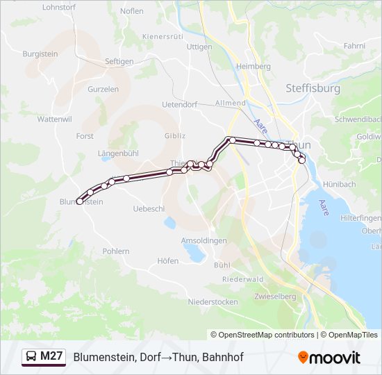M27 Bus Line Map