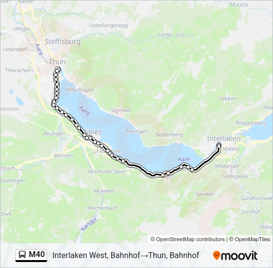 M40 Bus Line Map