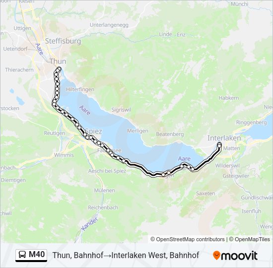 M40 Bus Line Map