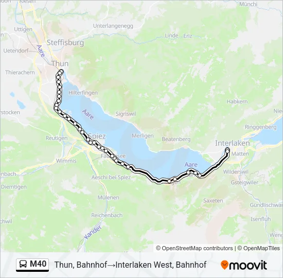 M40 Bus Line Map