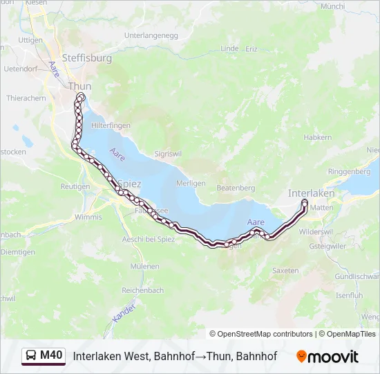 M40 Bus Line Map