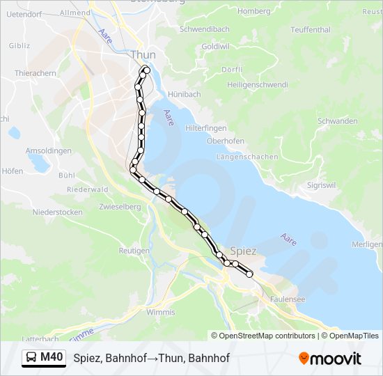 M40 Bus Line Map