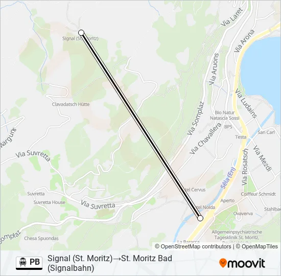 PB Cable Car Line Map